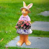 Maxbell Rabbit Garden Statue Craft Durable Animal Sculpture for Cafe Hotel Apartment Girl