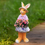 Maxbell Rabbit Garden Statue Craft Durable Animal Sculpture for Cafe Hotel Apartment Girl
