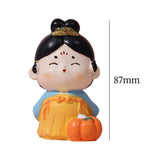 Maxbell Cute Girl Figurine Resin Gift Miniature Small Figure for Office Bedroom Home Style A