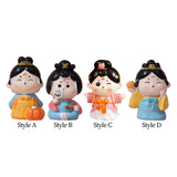 Maxbell Cute Girl Figurine Resin Gift Miniature Small Figure for Office Bedroom Home Style A