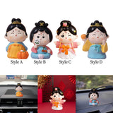 Maxbell Cute Girl Figurine Resin Gift Miniature Small Figure for Office Bedroom Home Style A