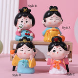 Maxbell Cute Girl Figurine Resin Gift Miniature Small Figure for Office Bedroom Home Style A