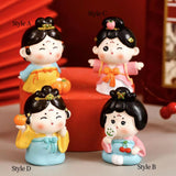 Maxbell Cute Girl Figurine Resin Gift Miniature Small Figure for Office Bedroom Home Style A