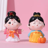 Maxbell Cute Girl Figurine Resin Gift Miniature Small Figure for Office Bedroom Home Style A