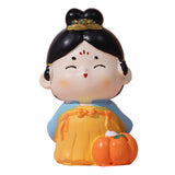 Maxbell Cute Girl Figurine Resin Gift Miniature Small Figure for Office Bedroom Home Style A