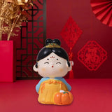 Maxbell Cute Girl Figurine Resin Gift Miniature Small Figure for Office Bedroom Home Style A