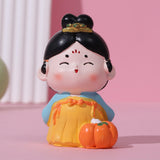 Maxbell Cute Girl Figurine Resin Gift Miniature Small Figure for Office Bedroom Home Style A