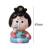 Maxbell Cute Girl Figurine Resin Gift Miniature Small Figure for Office Bedroom Home Style B