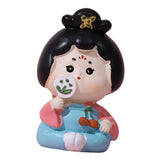 Maxbell Cute Girl Figurine Resin Gift Miniature Small Figure for Office Bedroom Home Style B