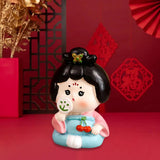 Maxbell Cute Girl Figurine Resin Gift Miniature Small Figure for Office Bedroom Home Style B