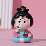 Maxbell Cute Girl Figurine Resin Gift Miniature Small Figure for Office Bedroom Home Style B