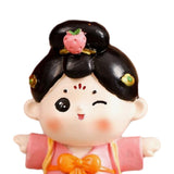Maxbell Cute Girl Figurine Resin Gift Miniature Small Figure for Office Bedroom Home Style C