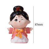 Maxbell Cute Girl Figurine Resin Gift Miniature Small Figure for Office Bedroom Home Style C