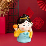 Maxbell Cute Girl Figurine Resin Gift Miniature Small Figure for Office Bedroom Home Style D