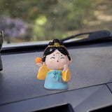 Maxbell Cute Girl Figurine Resin Gift Miniature Small Figure for Office Bedroom Home Style D