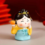 Maxbell Cute Girl Figurine Resin Gift Miniature Small Figure for Office Bedroom Home Style D