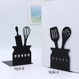 Maxbell Metal Bookend Anti Slip Organizer Book Shelf Holder for Shelves Desk Library Style A