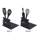 Maxbell Metal Bookend Anti Slip Organizer Book Shelf Holder for Shelves Desk Library Style A