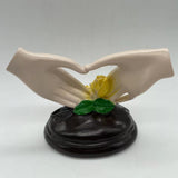 Maxbell Heart Hand Sculpture Small Hand Gesture Figurines for Bookshelf Bedroom Desk