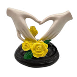 Maxbell Heart Hand Sculpture Small Hand Gesture Figurines for Bookshelf Bedroom Desk