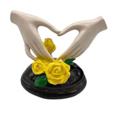 Maxbell Heart Hand Sculpture Small Hand Gesture Figurines for Bookshelf Bedroom Desk