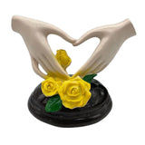 Maxbell Heart Hand Sculpture Small Hand Gesture Figurines for Bookshelf Bedroom Desk
