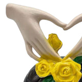 Maxbell Heart Hand Sculpture Small Hand Gesture Figurines for Bookshelf Bedroom Desk
