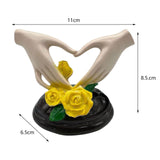 Maxbell Heart Hand Sculpture Small Hand Gesture Figurines for Bookshelf Bedroom Desk