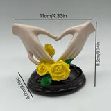 Maxbell Heart Hand Sculpture Small Hand Gesture Figurines for Bookshelf Bedroom Desk