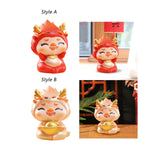 Maxbell Chinese New Year Dragon Figurine Mini Creative for Tabletop Office Bookshelf Style A