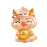 Maxbell Chinese New Year Dragon Figurine Mini Creative for Tabletop Office Bookshelf Style B
