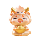 Maxbell Chinese New Year Dragon Figurine Mini Creative for Tabletop Office Bookshelf Style B