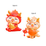 Maxbell Chinese New Year Cartoon Dragon Figurine Cute Table Ornament for Living Room Style A