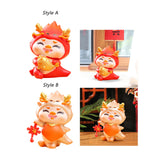 Maxbell Chinese New Year Cartoon Dragon Figurine Cute Table Ornament for Living Room Style A