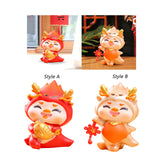 Maxbell Chinese New Year Cartoon Dragon Figurine Cute Table Ornament for Living Room Style A