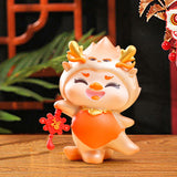 Maxbell Chinese New Year Cartoon Dragon Figurine Cute Table Ornament for Living Room Style B