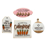 Maxbell Easter Tiered Tray Decor Set Rustic Tiered Tray Signs for Home Kitchen Table 4pcs