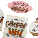 Maxbell Easter Tiered Tray Decor Set Rustic Tiered Tray Signs for Home Kitchen Table 4pcs