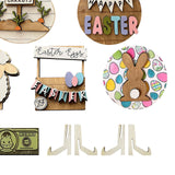Maxbell Easter Tiered Tray Decor Set Rustic Tiered Tray Signs for Home Kitchen Table 8pcs