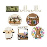 Maxbell Easter Tiered Tray Decor Set Rustic Tiered Tray Signs for Home Kitchen Table 8pcs