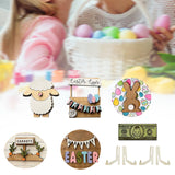 Maxbell Easter Tiered Tray Decor Set Rustic Tiered Tray Signs for Home Kitchen Table 8pcs