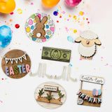 Maxbell Easter Tiered Tray Decor Set Rustic Tiered Tray Signs for Home Kitchen Table 8pcs