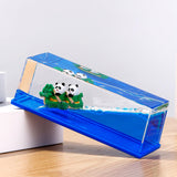 Maxbell Panda Rowing Dragon Boat Fluid Drift Bottle Party Supplies for Computer Desk