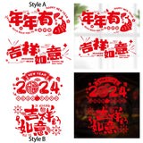 Maxbell 2x New Year Door Stickers Chinese New Year Decoration for Restaurant Bedroom Style A