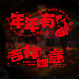 Maxbell 2x New Year Door Stickers Chinese New Year Decoration for Restaurant Bedroom Style A