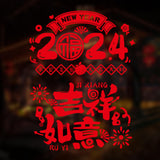 Maxbell 2x New Year Door Stickers Chinese New Year Decoration for Restaurant Bedroom Style B