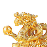 Maxbell Chinese Dragon Year Figurine Fengshui Decoration Resin Home Office Decor Golden