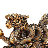 Maxbell Chinese Dragon Year Figurine Fengshui Decoration Resin Home Office Decor Bronze