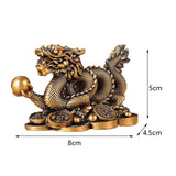 Maxbell Chinese Dragon Year Figurine Fengshui Decoration Resin Home Office Decor Bronze