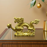 Maxbell Resin Dragon Figurines Home Decorative for Living Room Desk Entrance Cabinet L